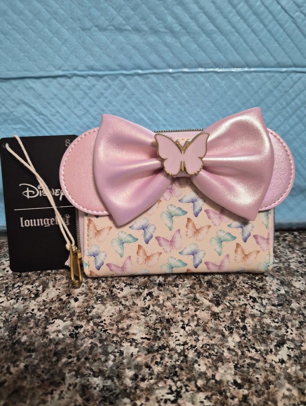 Loungefly Pastel Butterfly Bow Wallet in Shimmery Pink